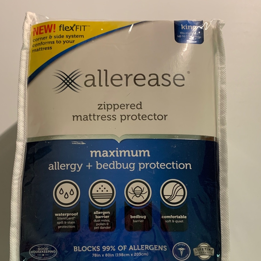 AllerEase FlexFIT Mattress Protector - White
